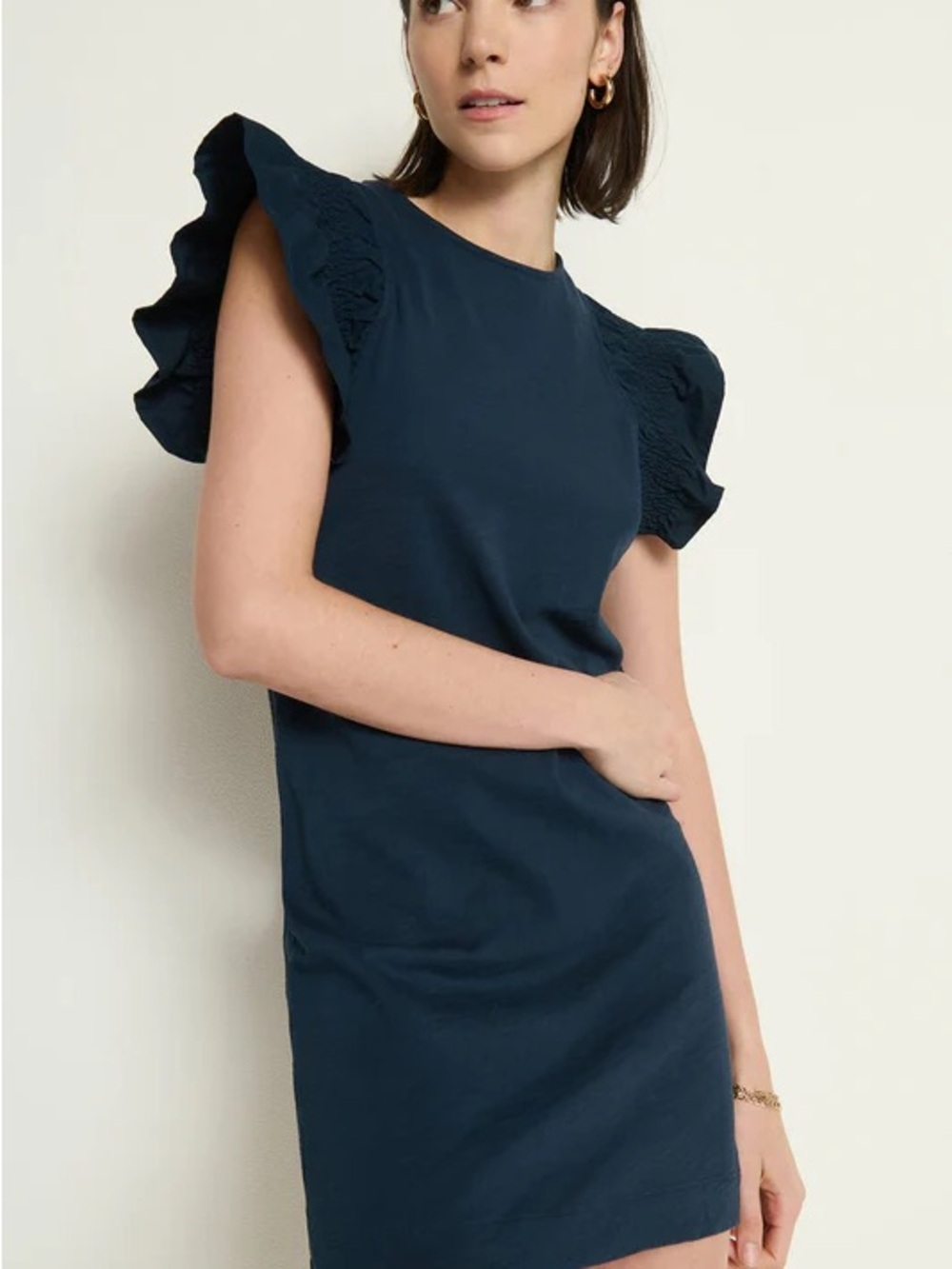 Ellis Ruffle Sleeve Dress- Night Sky